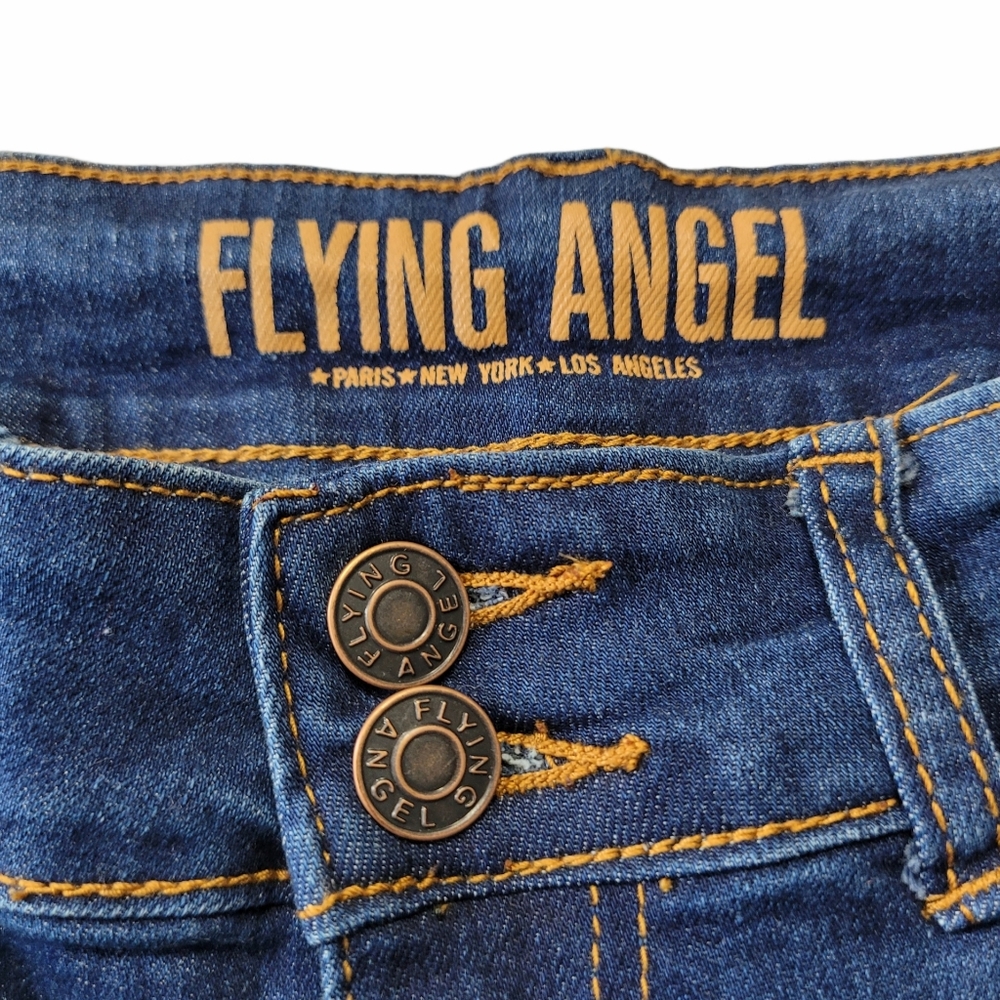 Women's Flying Angel Distressed Jwans Sz 11 - Picture 3 of 4
